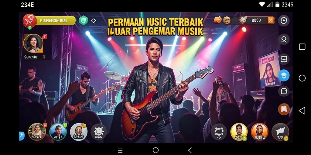 Tampilan screenshot 234E menampilkan gameplay musik yang menarik dan interaktif.