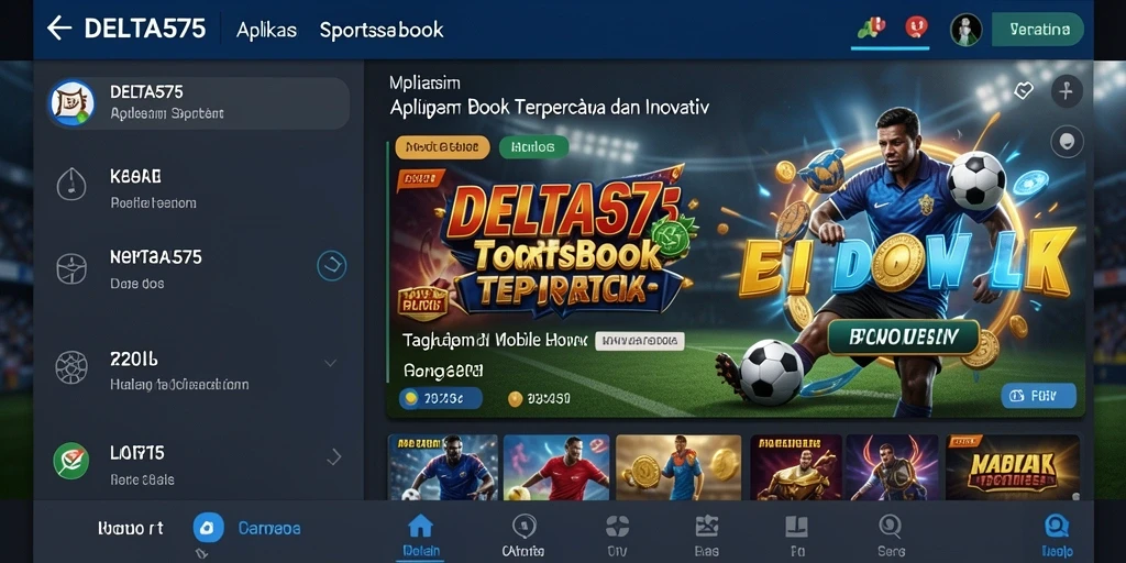 Tampilan gameplay menegangkan dari DELTA575 yang menunjukkan aksi taruhan olahraga.