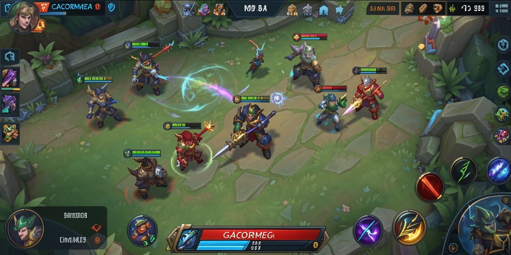 Gameplay seru dan menarik dari GACORMEGA dalam pertarungan MOBA.