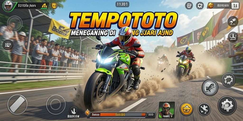 Gameplay seru balapan motor di TEMPOTOTO.